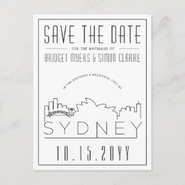 Sydney Wedding Deko Skyline Save the Date Postkarte
