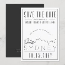 Sydney Wedding Deko Style Skyline Save the Date