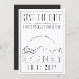 Sydney Wedding Deko Style Skyline Save the Date Einladung