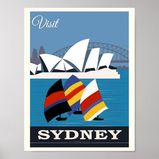 Sydney's Opera House und Harbour Bridge, Travel Poster (Vorne)