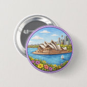 Sydneys Opernhaus Button (Vorne & Hinten)