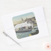 Sydneyseemuseum vom Hotel-Balkon. 1998 Quadratischer Aufkleber (Umschlag)