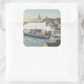 Sydneyseemuseum vom Hotel-Balkon. 1998 Quadratischer Aufkleber (Tasche)