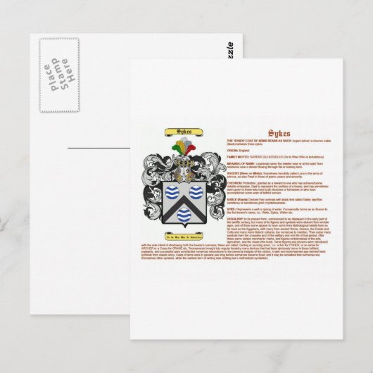 Sykes (Bedeutung) Postkarte (Vorne/Hinten)