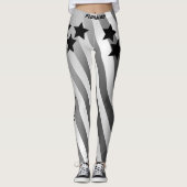 Sylish mit Monogramm Graugymnastiktrainer Leggings (Vorderseite)