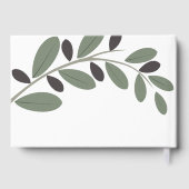Sylized Olive Zweig Mittelmeercharme Hochzeit Gästebuch (Rückseite)