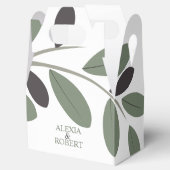 Sylized Olive Zweig Mittelmeercharme Hochzeit Geschenkschachtel (Geöffnet)