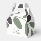 Sylized Olive Zweig Mittelmeercharme Hochzeit Geschenkschachtel (Vorderseite)