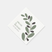 Sylized Olive Zweig Mittelmeercharme Hochzeit Serviette (Ecke)
