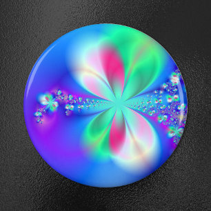 Sylph Dance Bright Blue Fraktal Art Magnet