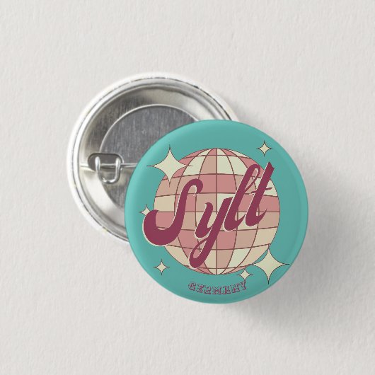 Sylt Deutschland Urlaub Souvenir pin Button (Vorne & Hinten)