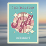 Sylt Germany Nordsee Retro Vintage Postkarte<br><div class="desc">Sylt Germany Nordseeinsel,  Retro Vintag Design mit einer Diskothek in Rosa und Aprikosenpfirsichfarben. Diese schöne Postkarte ist eine perfekte Grußkarte für Sylt Bewohner,  Besucher,  Touristen oder Fans.</div>