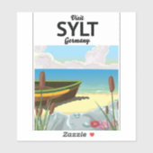 Sylt Germany Reiseplakat Aufkleber (Blatt)