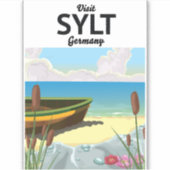 Sylt Germany Reiseplakat Aufkleber (Vorderseite)