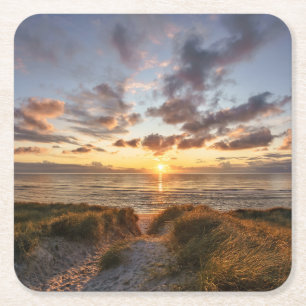 Sylt Insel   Deutschland Rechteckiger Pappuntersetzer