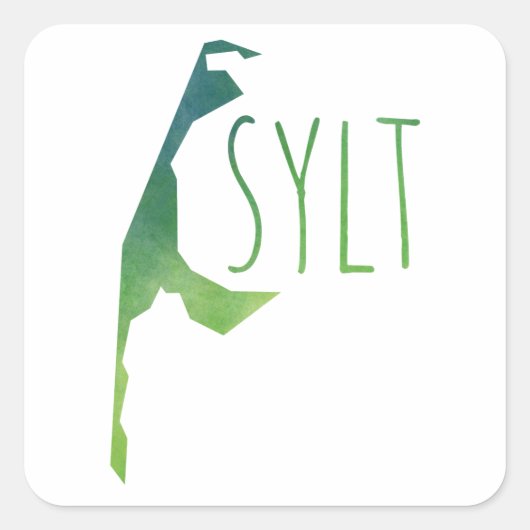 Sylt Map Quadratischer Aufkleber (Vorderseite)