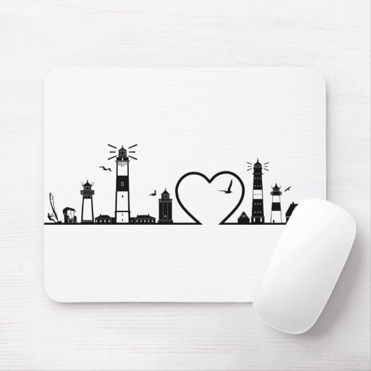 SYLT Nordsee Insel Skyline Silhouette Mousepad (Mit Mouse)
