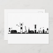SYLT Nordsee Insel Skyline Silhouette Postkarte (Vorne/Hinten)