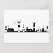 SYLT Nordsee Insel Skyline Silhouette Postkarte (Vorderseite)