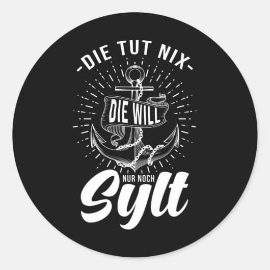 Sylt Runder Aufkleber (Vorderseite)