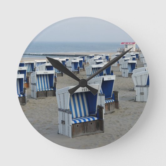 Sylt Strand Runde Wanduhr (Vorderseite)