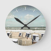 Sylt Strand Runde Wanduhr (Vorderseite)
