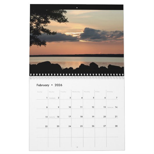 Sylvan Beach Sunsets Calendar Kalender (Feb 2026)