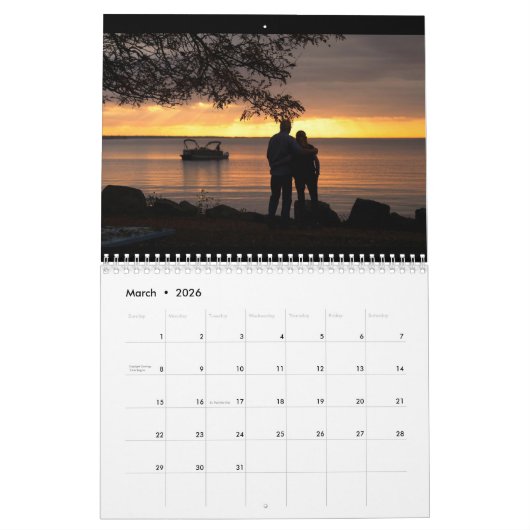 Sylvan Beach Sunsets Calendar Kalender (Mär 2026)