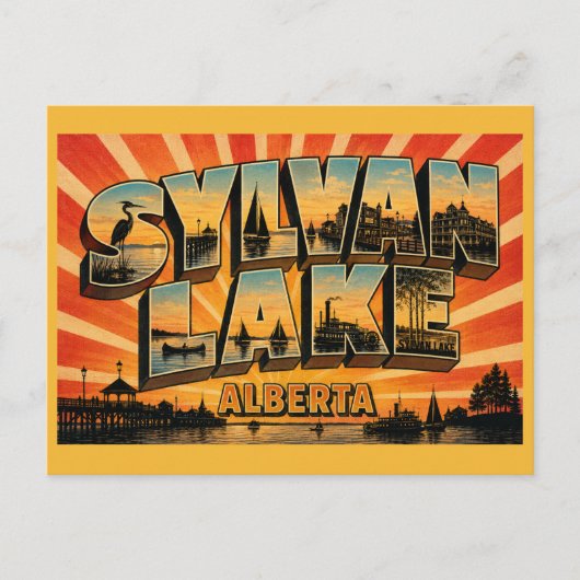 Sylvan Lake Alberta Seebad Postkarte (Vorderseite)