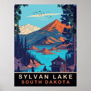 Sylvan Lake, South Dakota, Vintage Reise Poster