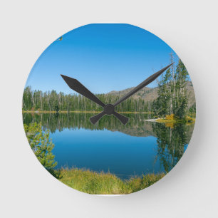 Sylvan Lake Yellowstone Nationalpark - Reflexion Runde Wanduhr