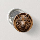 Sylvan Sentinel: Der Majestic Wood Wolf druckt Button (Vorne & Hinten)
