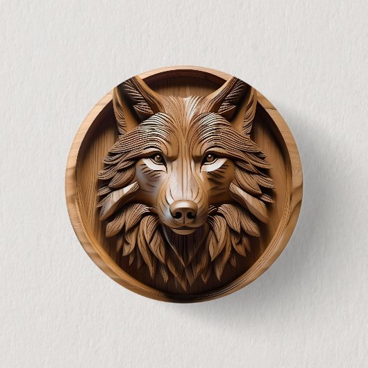 Sylvan Sentinel: Der Majestic Wood Wolf druckt Button (Vorderseite)
