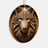 Sylvan Sentinel: Der Majestic Wood Wolf druckt Keramik Ornament (Rechts)