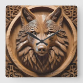 Sylvan Sentinel: Der Majestic Wood Wolf druckt Quadratische Wanduhr (Vorderseite)