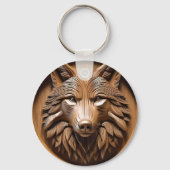 Sylvan Sentinel: Der Majestic Wood Wolf druckt Schlüsselanhänger (Vorderseite)