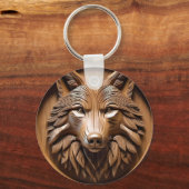 Sylvan Sentinel: Der Majestic Wood Wolf druckt Schlüsselanhänger (Vorderseite)