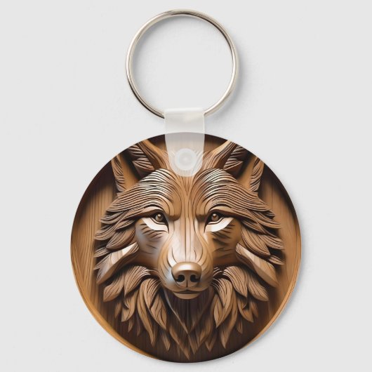 Sylvan Sentinel: Der Majestic Wood Wolf druckt Schlüsselanhänger (Rückseite)