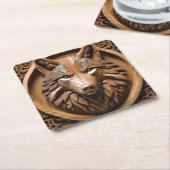 Sylvan Sentinel: The Majestic Wood Wolf Print, Rechteckiger Pappuntersetzer (angewinkelt)