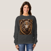Sylvan Sentinel: The Majestic Wood Wolf Print, Sweatshirt (Vorne ganz)