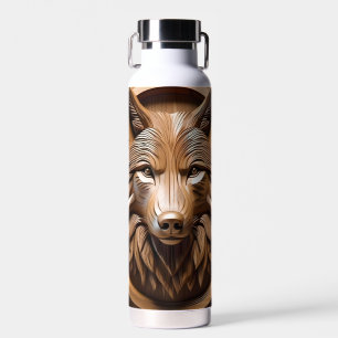 Sylvan Sentinel: The Majestic Wood Wolf Print, Trinkflasche