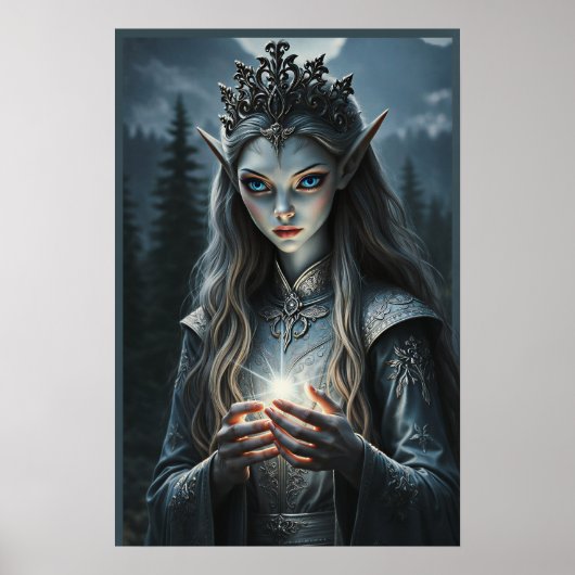 Sylvarae Nightwhisper Mystic Elf Fantasy-Kunstpost Poster (Vorne)