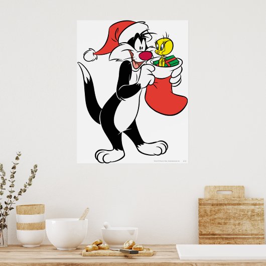 Sylvester Cat mit Strumpf Poster (Küche)
