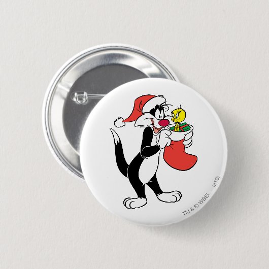 SYLVESTER™ Katze mit Strumpf Button (Vorne & Hinten)