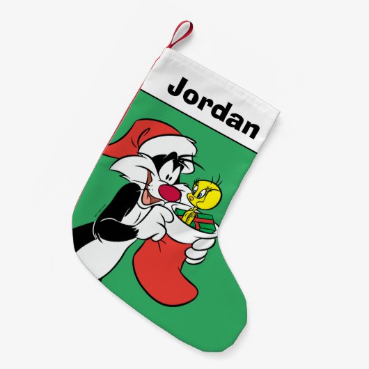 SYLVESTER™ Katze mit Strumpf Kleiner Weihnachtsstrumpf (Vorderansicht (hängend))