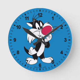 Sylvester  Klassische Pose Runde Wanduhr