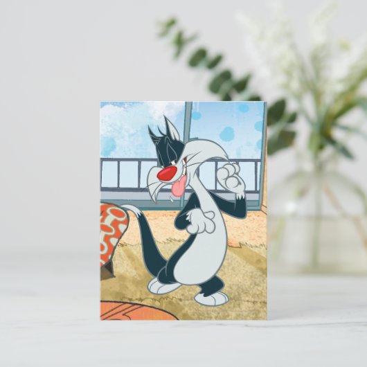 Sylvester Paw Up Postkarte (Stehend Vorderseite)