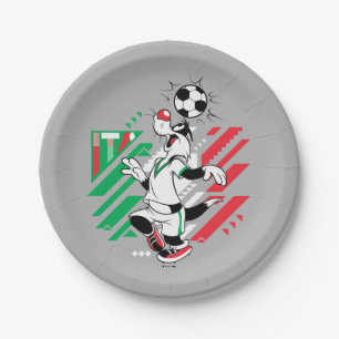SYLVESTER™ Team Italien Fußball-Grafik Pappteller