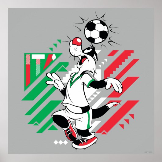 SYLVESTER™ Team Italien Fußball-Grafik Poster (Vorne)
