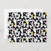 SYLVESTER™- & TWEETY™-Muster Postkarte (Vorne/Hinten)